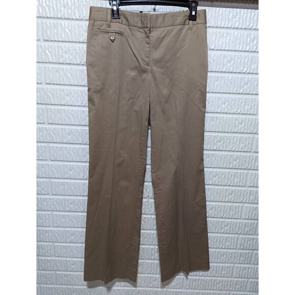BCBGMaxazria Women's Khaki Mid-Rise Wide Leg Trouser Pants Size 6 - Picture 1 of 7